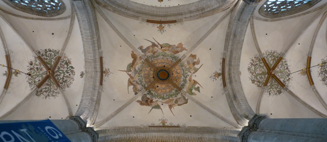 bloemmotieven gewelfschildering Grote Kerk Breda