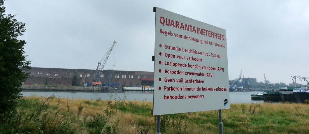 Richtlijnen voor het strand van het Quarantaineterrein bij Rotterdam