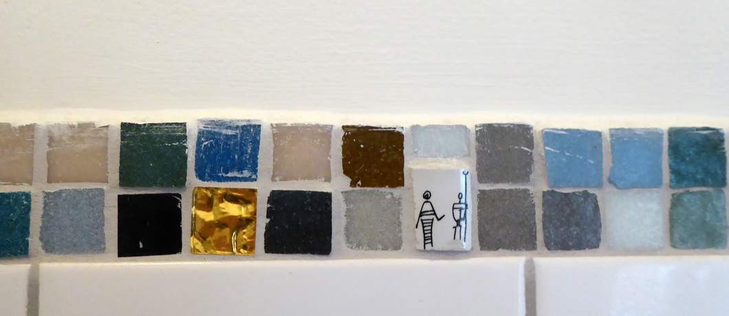 Ook de badkamertegels zijn kunst bij B&B Bij Bakx