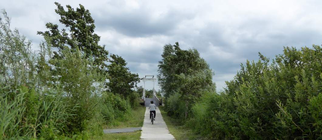 Brug voor wandelaars en fietsers bij de Nieuwkoopse Plassen