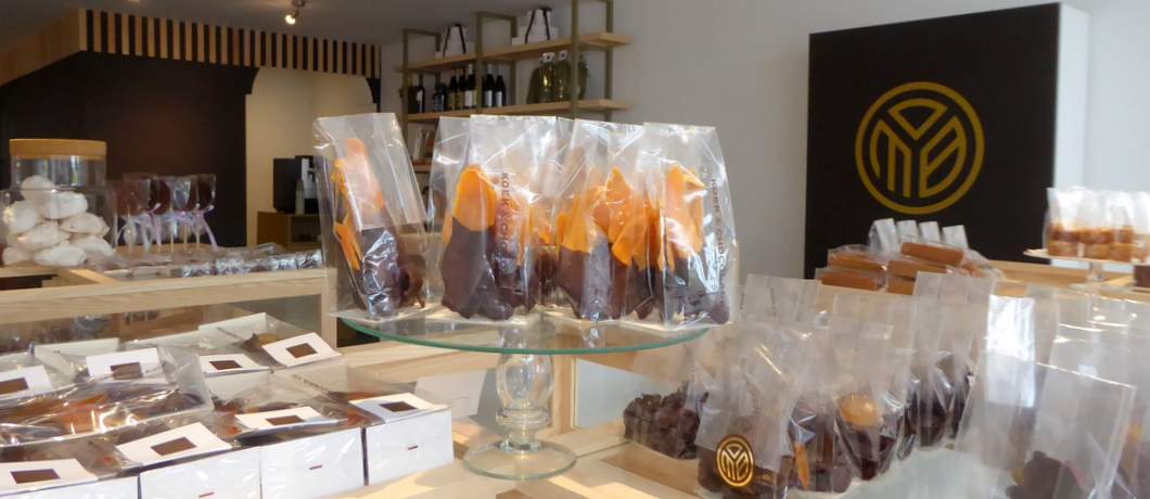 De gekonfijte mango met chocolade staat in de top 3 van meest verkochte producten van Koek en Chocolade