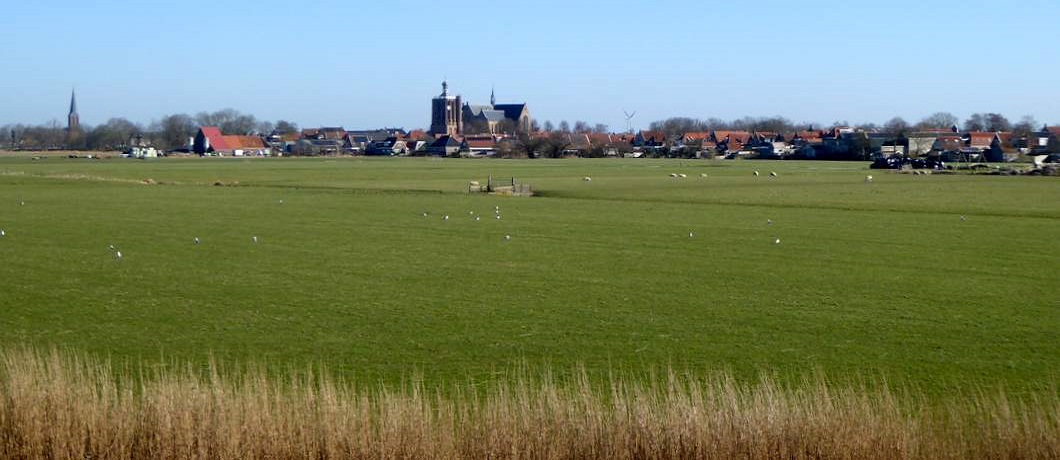 Uitzicht op Workum vanaf het St. Odulphuspad