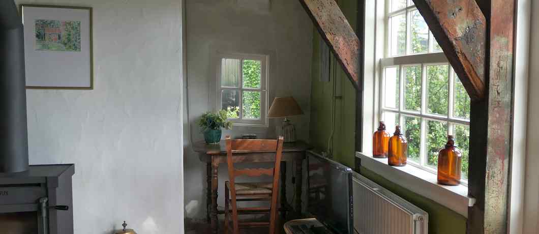 Snoezig bureautje in het vakantiehuis in Terhofstede.