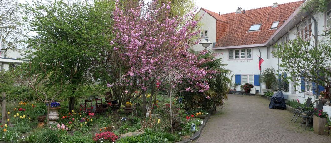 Hofje aan de Brink tijdens de wandeling Betondorp.